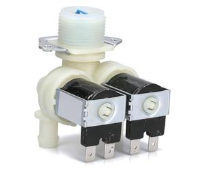 Vanne d'arrivée d'eau lave-linge, vanne d'arrivée double tête électroaimant | Électrovanne d'entrée d'eau à Double tête FPS 180A, vanne d'entrée de remplacement pour Machine à laver AC220 à 240V