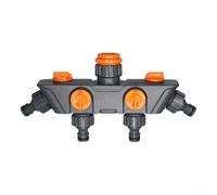 Vanne d'arrosage de jardin - Répartiteur 1 entrée 4 sorties pour contrôle indépendant de l'irrigation avec corps en plastique ABS et vis en acier inoxydable - Finition orange