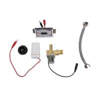 Vanne de capteur d'urinoir automatique avec technologie infrarouge, électrovanne électrique pour chasse d'eau, économie d'eau et, portée réglable 30-100 cm, boîtier en métal argenté (A)