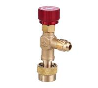 Vanne de charge de réfrigérant 6,35 mm en laiton - Valve d'arrêt droite de sécurité CVC - Vannes à bille pour tuyau de charge de réfrigérant R22 R410A