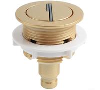 Vanne de chasse d'eau à double bouton 38 mm avec noyau en ABS plaqué chrome pour applications standard de réservoir de toilette et décharge d'eau contrôlée (doré)