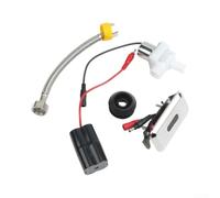 Vanne de chasse d'eau automatique avec capteur infrarouge, actionné DC 6 V, plage de détection réglable de 30 à 100 cm, double chasse d'eau pour urinoir et toilettes, argent/noir (A)