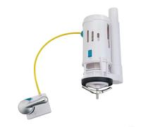 Vanne de chasse d'eau double pour réservoir de 5,1 cm avec bouton poussoir supérieur et joint en silicone pour arrêter les fuites - Kit de réparation en plastique blanc (pour)