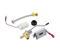 Vanne de chasse d'urinoir à capteur infrarouge entièrement automatique avec détection et volume d'eau réglables, alimentation CC 6 V pour toilettes commerciales (A)