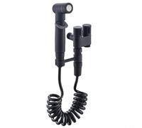 Vanne de commande double 1 entrée 2 sorties, tuyau avec buses, corps de valve, support, couvercle décoratif, 1 entrée 2 sorties pour machine à laver et robinets de toilettes (noir élégant)