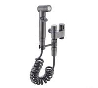 Vanne de commande double 1 entrée 2 sorties, tuyau avec buses, corps de valve, support, couvercle décoratif, 1 entrée 2 sorties pour machine à laver et robinets de toilette (gris métallique)