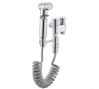 Vanne de commande double 1 entrée 2 sorties, tuyau avec buses, corps de valve, support, couvercle décoratif, 1 entrée 2 sorties pour machine à laver et robinets de toilettes (galvanoplastie)