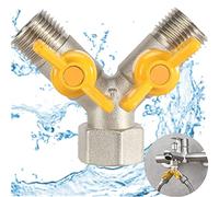 Vanne de Commutation en Laiton 1/2" Y, Répartiteur de Robinet 2-Voies Y-Distributeur, Robinet de Gaz Diviseur, Diviseur de Tuyau Laiton, Pour Pommeau de Douche, Bras de Douche