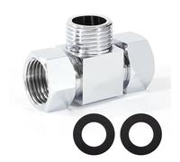 Vanne de Connecteur 3 Voies, 1/2" Adaptateur de Toilette en Forme T, Laiton Remplacement Vanne de Dérivation Douche Accessoires, avec écrou Pivotant pour la Salle de Bain Pulvérisateur