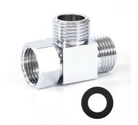 Vanne de Connecteur 3 Voies, 1/2" Adaptateur de Toilette en Forme T, Laiton Remplacement Vanne de Dérivation Douche Accessoires, avec écrou Pivotant pour la Salle de Bain Pulvérisateur