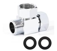 Vanne de Connecteur 3 Voies, 1/2" Adaptateur de Toilette en Forme T, Laiton Remplacement Vanne de Dérivation Douche Accessoires, avec écrou Pivotant pour la Salle de Bain Pulvérisateur