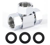 Vanne de Connecteur 3 Voies, Femelle 1/2" Adaptateur de Toilette en Forme T, Laiton Remplacement Vanne de Dérivation Douche Accessoires, avec écrou Pivotant pour la Salle de Bain Pulvérisateur