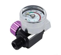 Vanne de contrôle de pression de 6,35 mm pour nettoyeur haute pression à compresseur d'air, large plage de 0 à 140 PSI G1/4, filetage mâle femelle, jauge précise, plastique, métal, vert, noir, violet
