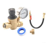 Vanne de contrôle de pression d'eau pour camping-car avec boîtier en laiton GHT de 1,9 cm réglable de 0 à 160 PSI et élément filtrant intégré (E)