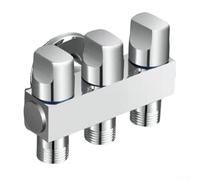 Vanne de contrôle de sortie d'eau à trois voies pour optimiser votre configuration de plomberie avec ce design peu encombrant (argenté)