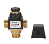 Vanne de Contrôle de Température Vanne Mélangeuse Thermostatique Régulateur d'Eau Robinet de Mélange Laiton et Plastique avec Garde Noire Amovible