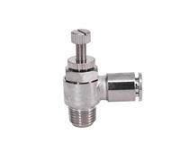 Vanne de contrôle de vitesse de l'air M5 1/8 "1/4" 3/8 "1/2" BSP mâle x 4 6 8 10 12mm, accélérateur pneumatique en laiton, raccord à dégagement rapide(10mm,1/2")
