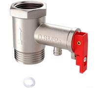 Vanne de décharge de pression pour chauffe-eau (0,8 MPa) | Dégagement automatique de la pression, clapet anti-retour intégré, joints pré-installés, convient aux connexions standard de