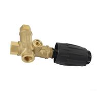 Vanne de déchargement Annovi Vrt3-310 en laiton 4500 psi 10,5 gpm avec bouton de réglage à ressort noir pour pompe de nettoyeur haute pression Pièce de rechange Finition dorée