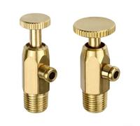 Vanne de décompression d'air en laiton, soupape d'échappement manuelle de 1,27 cm pour chauffe-eau et radiateur en fonte, pièce de purge à serrage manuel (16 filets)