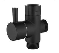 Vanne de dérivation à 3 voies en laiton G1/2" avec rondelle en caoutchouc pour pommeau de douche à main/pommeau de pulvérisation fixe chromé, noir