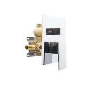 Vanne de dérivation de douche en laiton massif à 3 voies avec contrôle du débit - Mitigeur de douche brut - Moderne dissimulée (chromé)