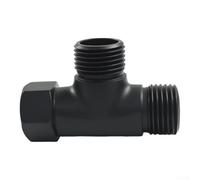 Vanne de dérivation de douche en laiton massif à 3 voies - Noir - Entrée G1/2 - Deux sorties G1/2 - Prend en charge la douche de tête et la douchette à main - Installation facile - Débit d'eau sans
