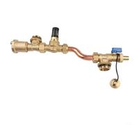 Vanne de dérivation de pression différentielle en laiton, distance centrale de 210 mm pour collecteur de chauffage au sol, ventilation automatique et système d'équilibrage de la pression (laiton)