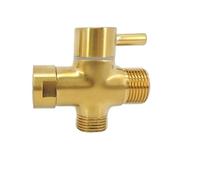 Vanne de dérivation de robinet à 3 voies G7/8 "G1/2", connecteur adaptateur en T finition dorée for la Distribution d'eau des toilettes et des pommes de douche(G1 2)