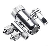 Vanne de dérivation de robinet bidirectionnelle en laiton, connecteur de robinet de cuisine chromé avec aérateur avec sorties de 0,95 cm et 0,6 cm pour filtres à eau pour systèmes RO de comptoir