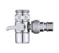 Vanne de dérivation de robinet en laiton 1 entrée 2 sorties 22 mm interne 24 mm filetage extérieur connecteur de robinet pour évier, machine à laver, tuyau de distribution d'eau (distributeur +
