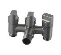 Vanne de dérivation d'eau 1 en 3 sorties, partenaire de toilette, robinet à trois voies, vanne d'angle, robinet de Machine, vanne de dérivation multifonction(Silver)