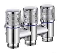 Vanne de dérivation d'eau avec poignée en métal à trois angles de contrôle pour cuisine et salle de bain (argenté)