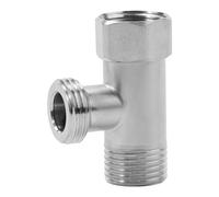 Vanne de dérivation en acier inoxydable forme T 3 raccords for connecter la vanne d'angle, le tuyau, robinet, douche, connecteur fileté G1/2 pouce