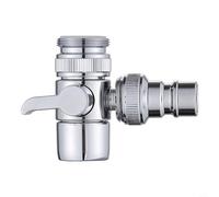 Vanne de dérivation en laiton 1 en 2 sorties avec arrêt automatique d'eau pour robinets de salle de bain et de cuisine, compatible avec les extrémités filetées standard 22/24 et les tuyaux d'entrée de