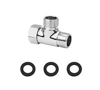Vanne de dérivation G1/2" en laiton à 3 voies - Adaptateur universel en forme de T pour système de douche - Répartiteur de tuyau de douche pour bidet portable et pulvérisateur - Chrome