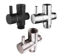 Vanne de dérivation pour douche, Adaptateur de robinet de salle de bain avec inverseur à 3 voies for bras de douche, filetage G 1/2".(Brushed Nickle)