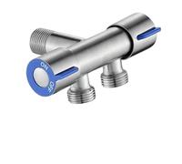 Vanne de dérivation pour douche, Robinet 1 entrée 2 sorties for lave-linge, WC et douche, commande d'eau triangulaire double inverseur for salle de bain(Silver)