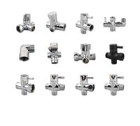 Vanne de dérivation pour pomme de douche, Adaptateur de vanne inverseuse de douche à 3 voies en laiton argenté G1/2 G3/4 pouce for douche fixe à main(A4)