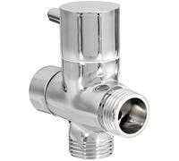 Vanne de Douche à Trois Voies Tout en cuivre à Quatre Points - Capuchon Rond, vanne de Conversion argentée pour Robinet de doucheConvient pour la Salle de Bain