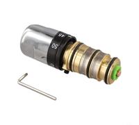 Vanne de douche thermostatique en laiton - Cartouche de rechange 38 °C - Valve de régulation de sécurité pour baignoire et douche - 120 mm