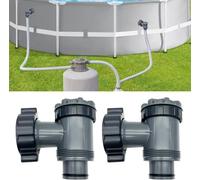 Vanne de entrée/Sortie pour Compatible avec Coleman, Intex, Bestway, Pompe de Filtre de Piscine Hors Sol, pour Tuyau de 1-1/2