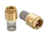 Vanne de fond à filetage interne en laiton DN25 BSPT, 1 pièce, tuyau d'admission de pompe à eau en cuivre avec filtre, clapets anti-retour verticaux(1/2")