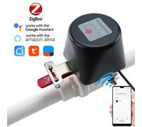 Vanne de gaz intelligente Tuya Zigbee, 1/2 ", 3/4", 1 ", minuterie d'arrêt de l'eau de jardin, contrôleur d'irrigation avec Alexa Google Assistant SmartLife Zigbee Black