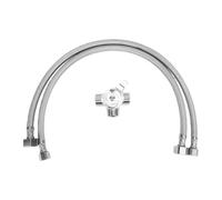 Vanne de Mélange D'eau Froide Chaude en Laiton de 3/8 Pouces | Valve de Réglage Manuel de la Température Sous L'évier, Construction Durable, 2 Connecteurs Tissés, Installation Facile