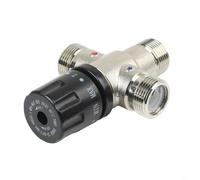 Vanne de mélange pour chauffage solaire DN20 de 1,9 cm, régulateur d'eau thermostatique en laiton pour un bain sûr, raccord de tuyau facile à installer, noir argenté