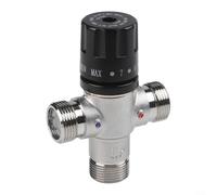 Vanne de mélange thermostatique DN20 de 1,9 cm TMV pour chauffage solaire, système de douche, mélange d'eau chaude et froide, connecteur de tuyau en cuivre de 35 à 55 °C
