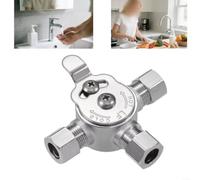 Vanne de mélange thermostatique en laiton sans plomb, raccord de compression OD de 0,95 cm pour eau chaude et froide, contrôle manuel de la température sous le pont avec finition chromée (1 pièce)