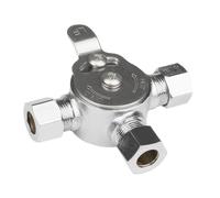 Vanne de mélange thermostatique pour eau chaude et froide - Raccord à compression 3/8", corps en laiton sans plomb, vanne de régulation de la température de l'eau à installer sous le plan de travail