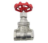 Vanne de porte haute pression épaisse en acier inoxydable SS304 de 1/2", 1/2", 1/2", 1/2", filetage femelle SS304, vanne de porte droite à travers DN15 DN20(DN25)